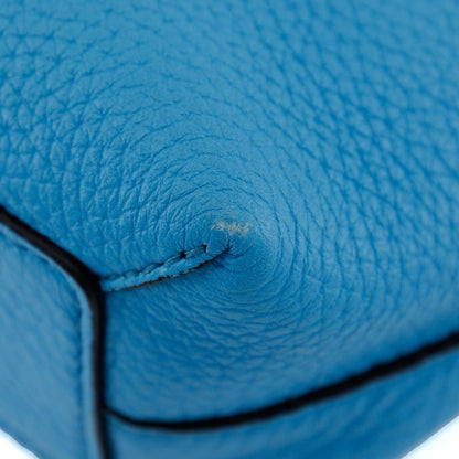BURBERRY Shoulder Bag leather Blue Embossed logo Women