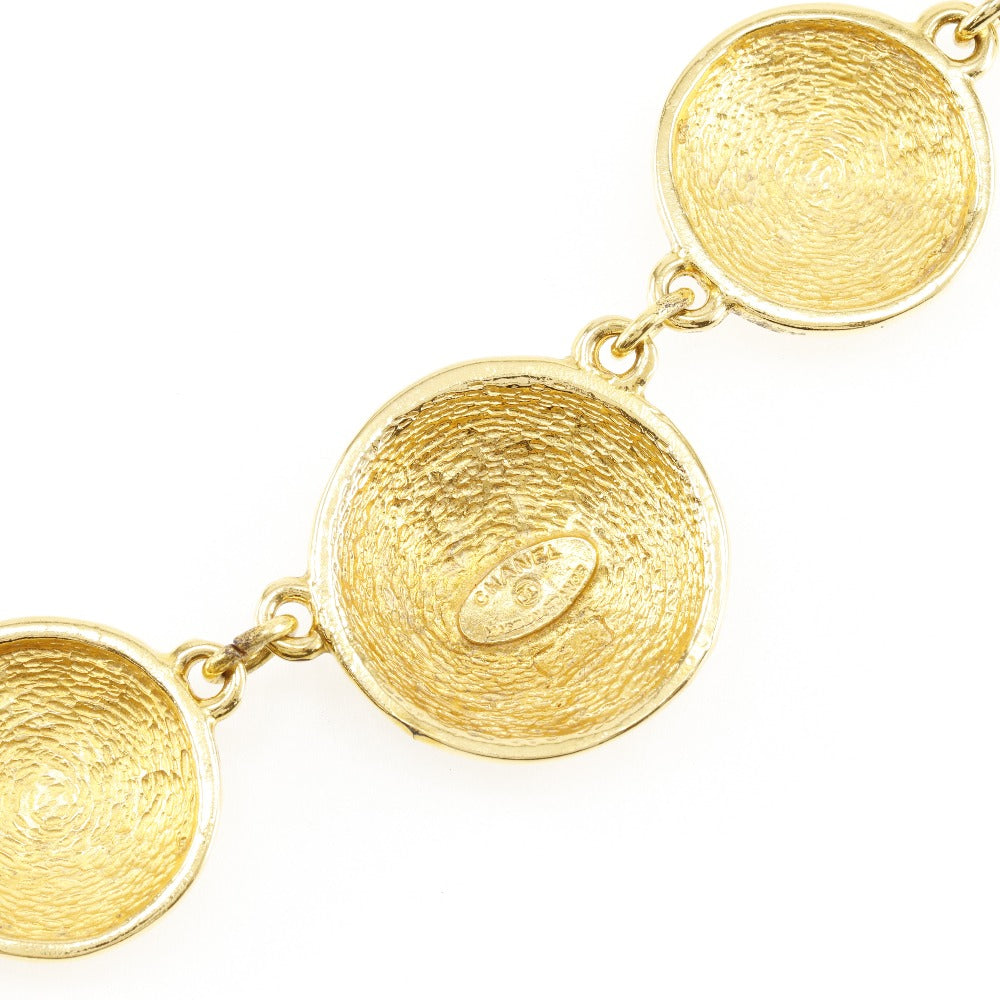 CHANEL Necklace Plated Gold gold vintage Matrasse COCO Mark Women