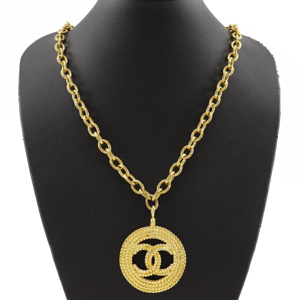 CHANEL Necklace Plated Gold gold vintage COCO Mark Women