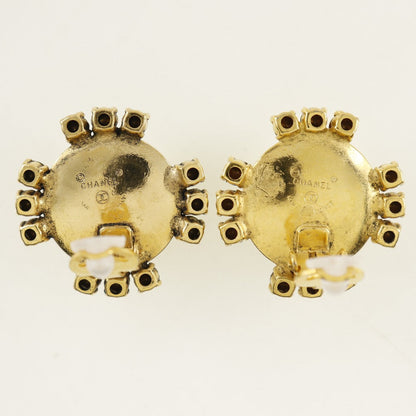 CHANEL Earring Plated Gold, Faux Pearl, Rhinestone gold vintage Women