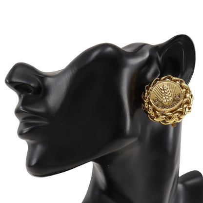 CHANEL Earring Plated Gold gold vintage Rice motif Women