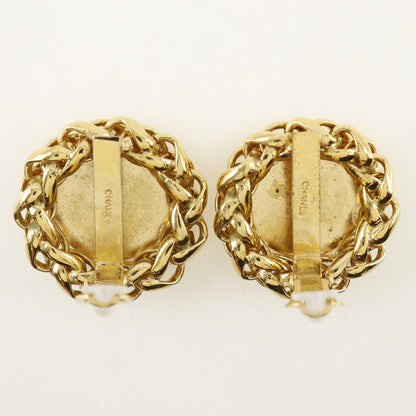 CHANEL Earring Plated Gold gold vintage Rice motif Women
