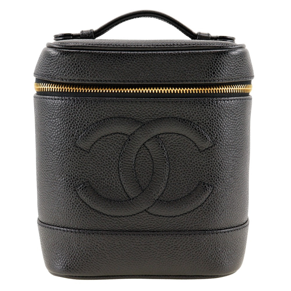 CHANEL Handbag A01998 Caviar skin black Vanity Women