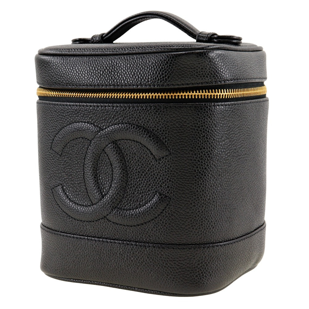 CHANEL Handbag A01998 Caviar skin black Vanity Women
