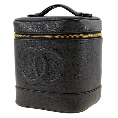 CHANEL Handbag A01998 Caviar skin black Vanity Women