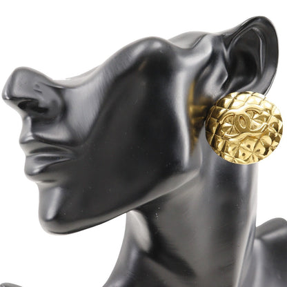 CHANEL Earring Plated Gold gold vintage Matrasse COCO Mark Women