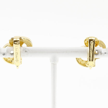 Christian Dior Earring Plated Gold, Rhinestones gold CD logo Women