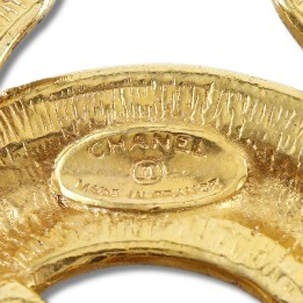 CHANEL Brooch Plated Gold gold vintage Matrasse COCO Mark Women