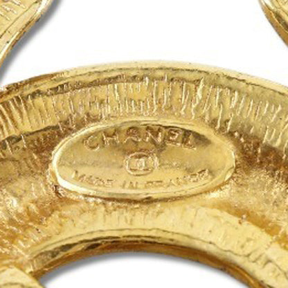 CHANEL Brooch Plated Gold gold vintage Matrasse COCO Mark Women