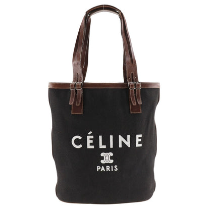 CELINE Tote Bag canvas black logo Women