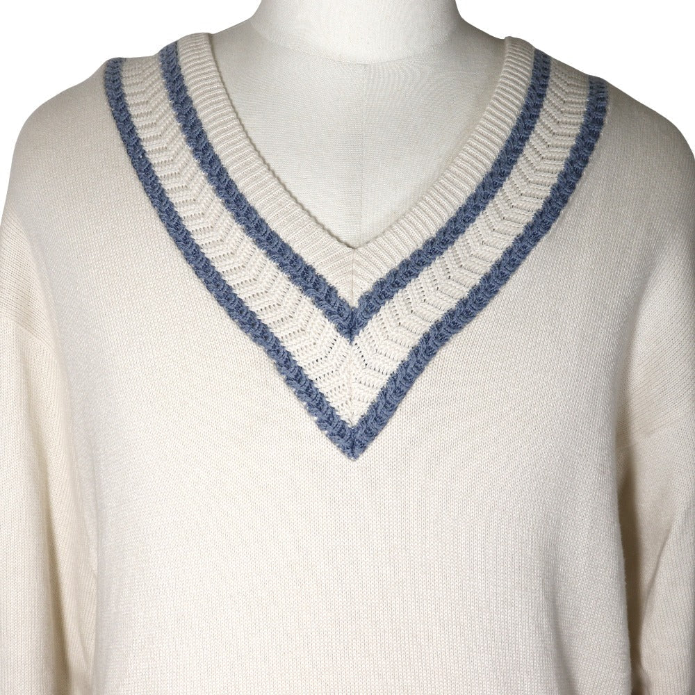 Christian Dior sweater cotton White V neck Sports mens M