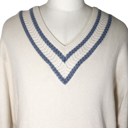 Christian Dior sweater cotton White V neck Sports mens M