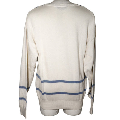 Christian Dior sweater cotton White V neck Sports mens M