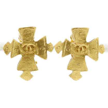 CHANEL Earring Plated Gold gold vintage COCO Mark Cross Women