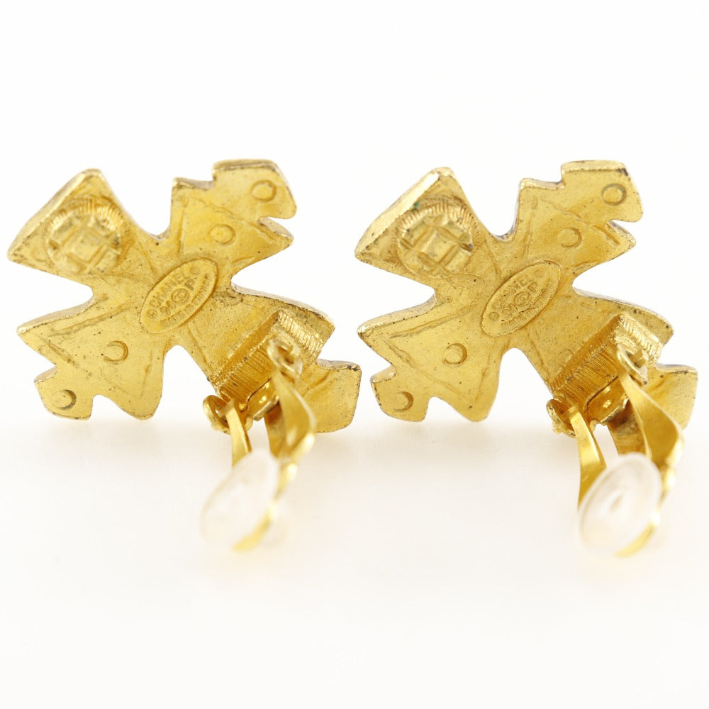 CHANEL Earring Plated Gold gold vintage COCO Mark Cross Women