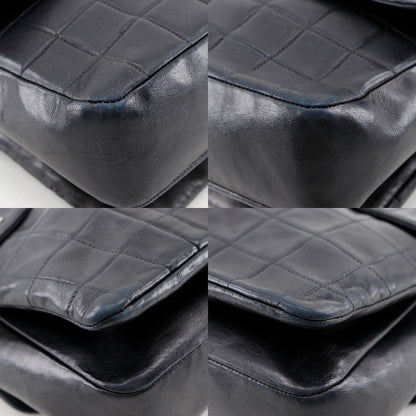 CHANEL Shoulder Bag lambskin black ChainShoulder 2.55 chocolate bar