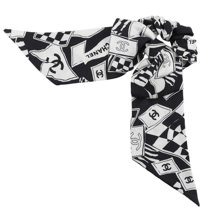CHANEL Other accessories silk Black / white COCO Mark logo Shush