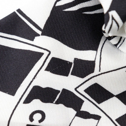 CHANEL Other accessories silk Black / white COCO Mark logo Shush