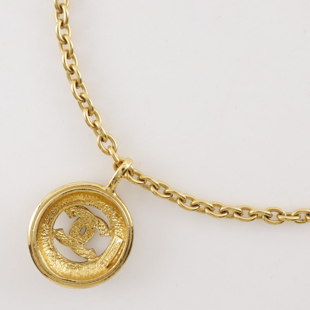 CHANEL Necklace Plated Gold gold vintage COCO Mark