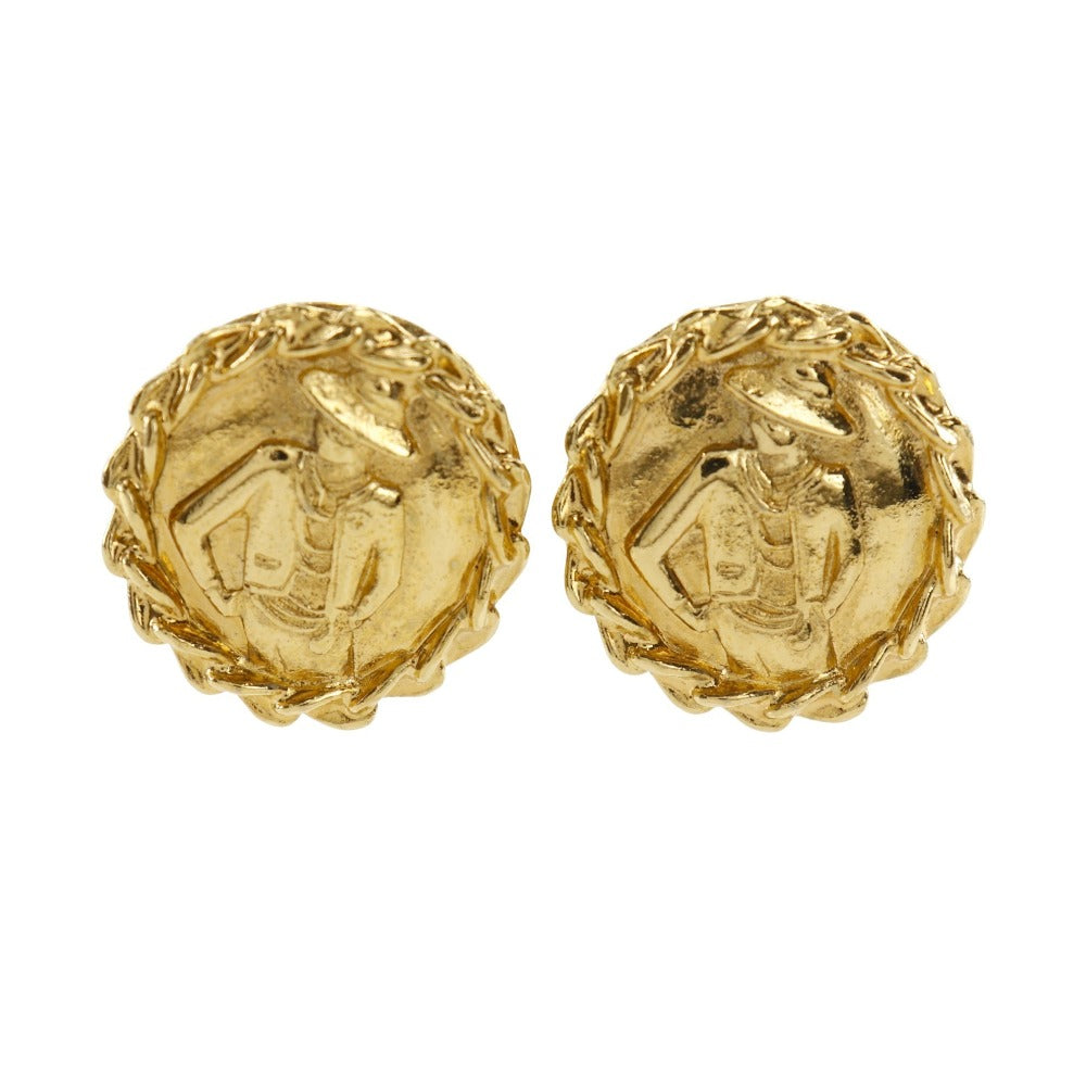 CHANEL Earring Plated Gold gold vintage Coco Mademoiselle