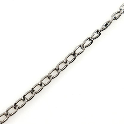 CHANEL Necklace Metal, Rhinestone Silver / black COCO Mark