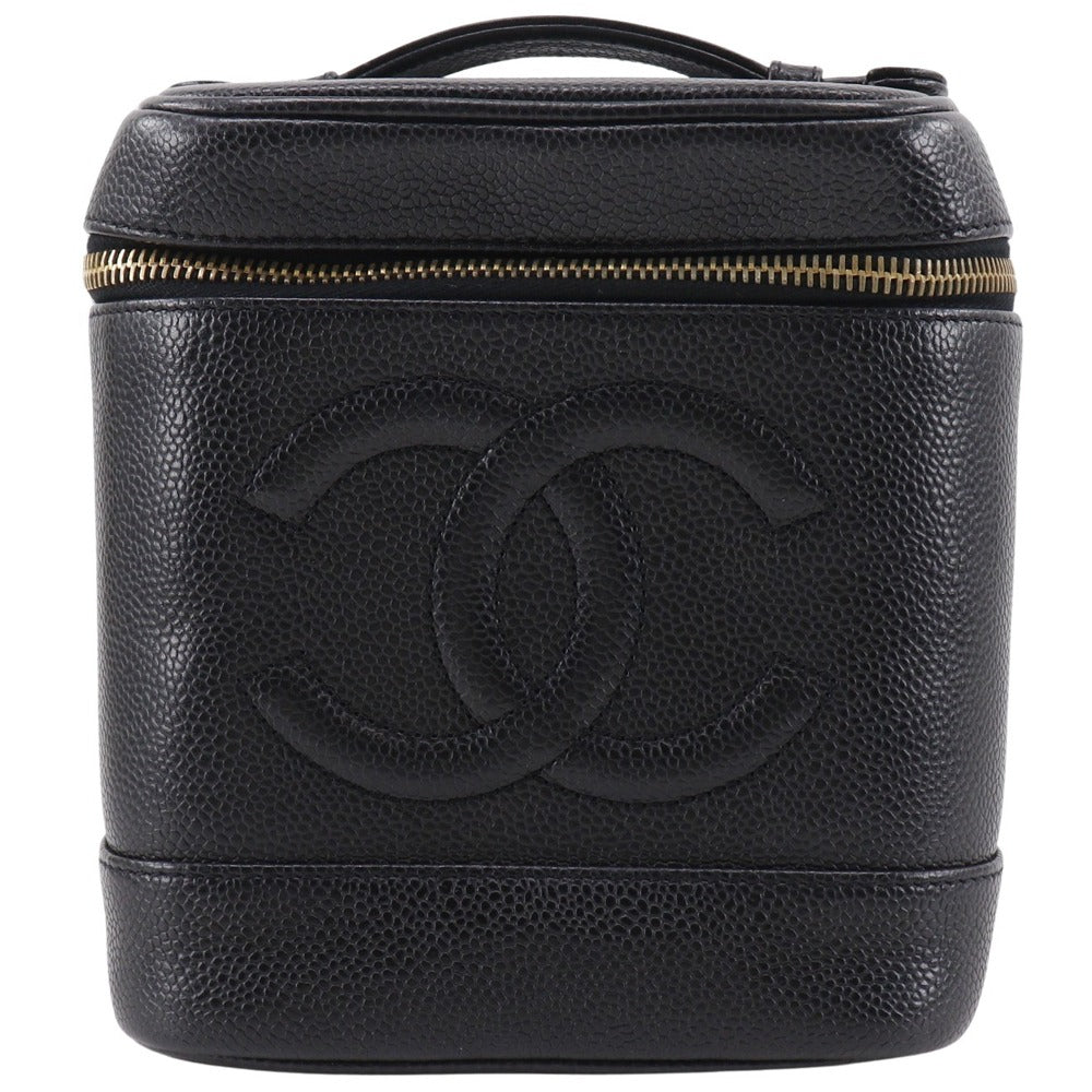 CHANEL Pouch A01998 leather black COCO Mark Vanity