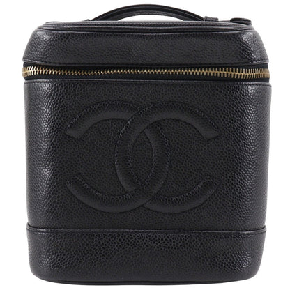 CHANEL Pouch A01998 leather black COCO Mark Vanity