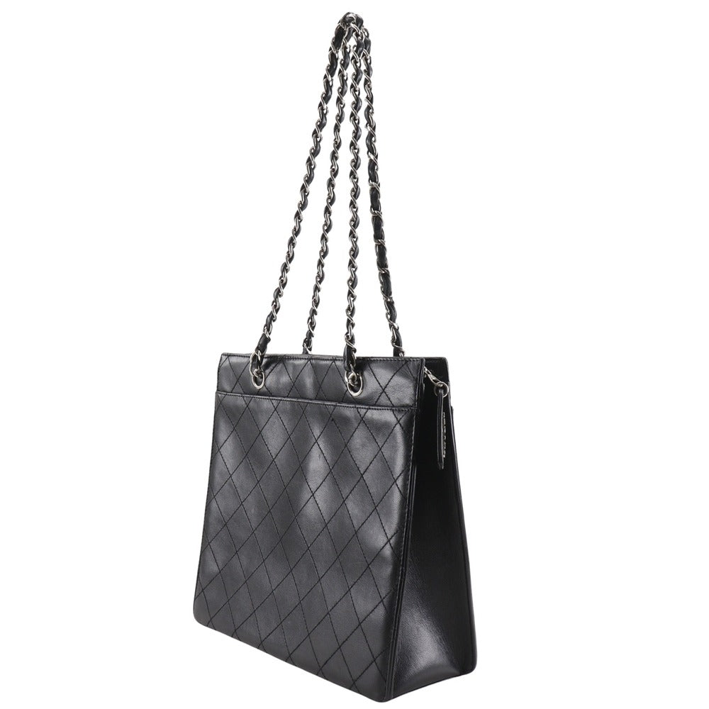CHANEL Tote Bag Caviar skin black Matrasse Chain tote
