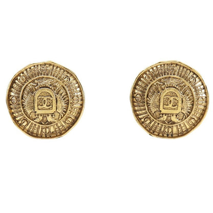 CHANEL Earring Plated Gold gold vintage COCO Mark