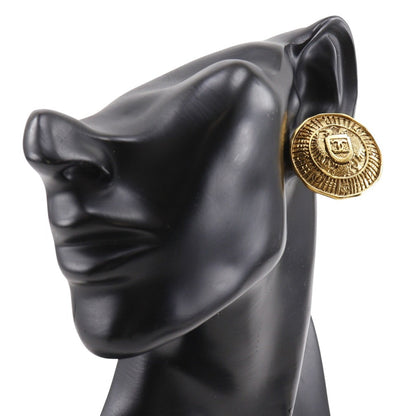 CHANEL Earring Plated Gold gold vintage COCO Mark
