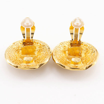 CHANEL Earring Plated Gold gold vintage COCO Mark