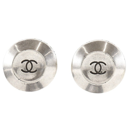 CHANEL Earring metallic Silver COCO Mark