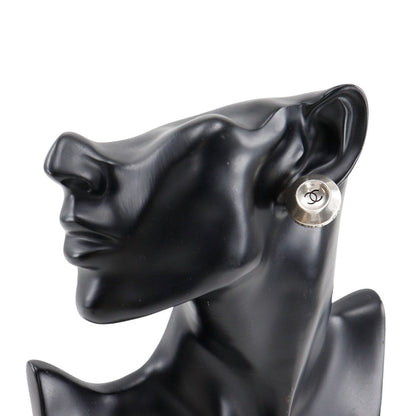 CHANEL Earring metallic Silver COCO Mark
