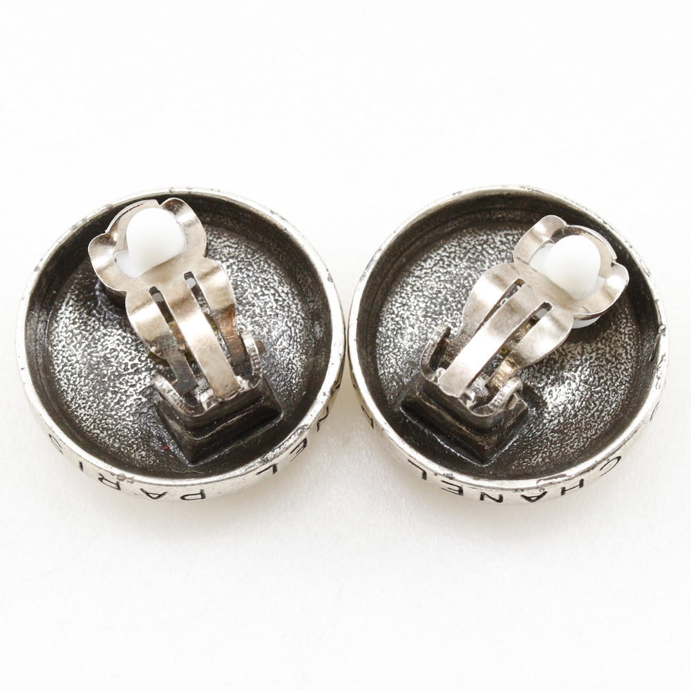 CHANEL Earring metallic Silver COCO Mark