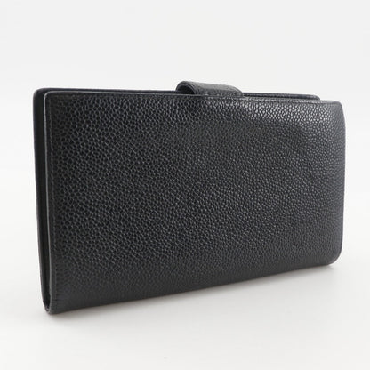 CHANEL Long Wallet Purse A13498 Caviar skin black Gamaguchi COCO Mark