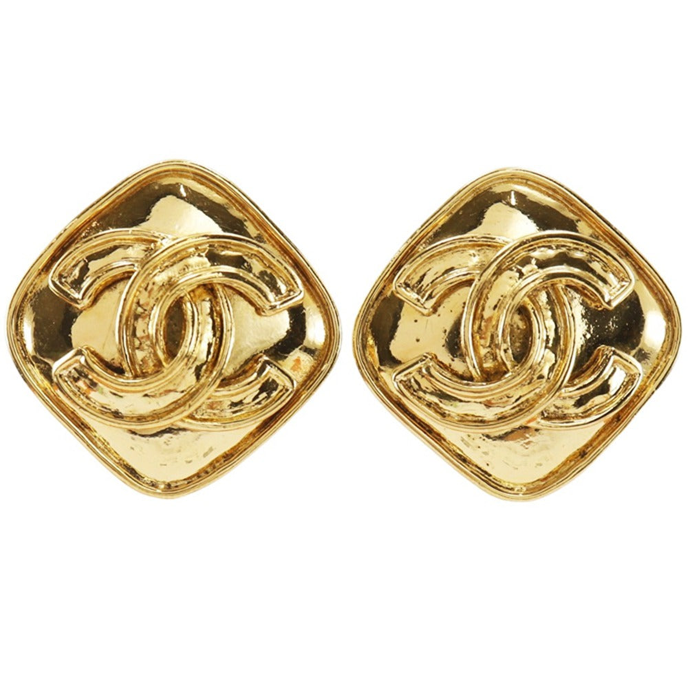 CHANEL Earring Plated Gold gold vintage COCO Mark