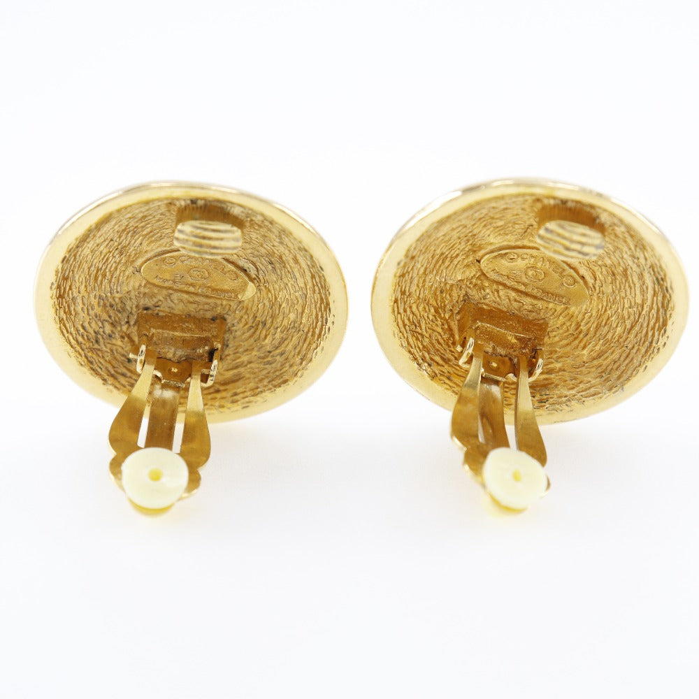 CHANEL Earring Plated Gold gold vintage Matrasse COCO Mark Women