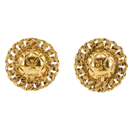CHANEL Earring Plated Gold gold vintage Matrasse Chain COCO Mark Women