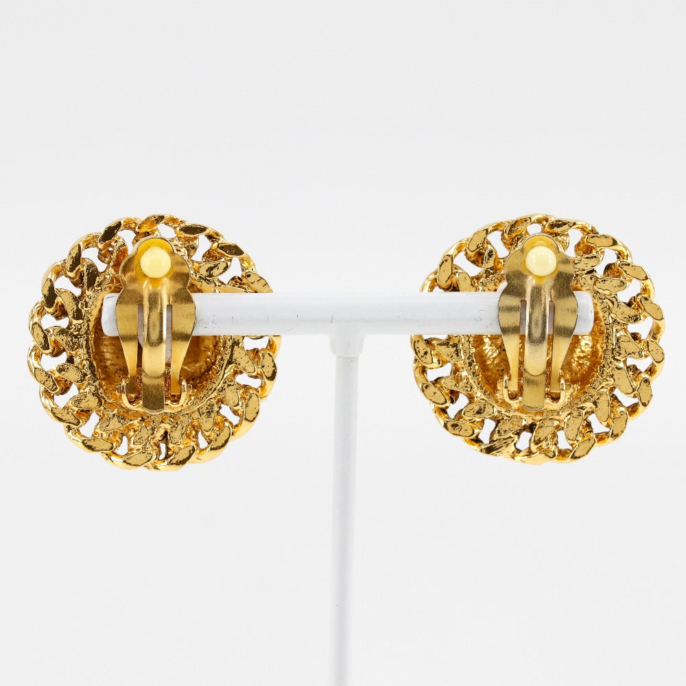 CHANEL Earring Plated Gold gold vintage Matrasse Chain COCO Mark Women