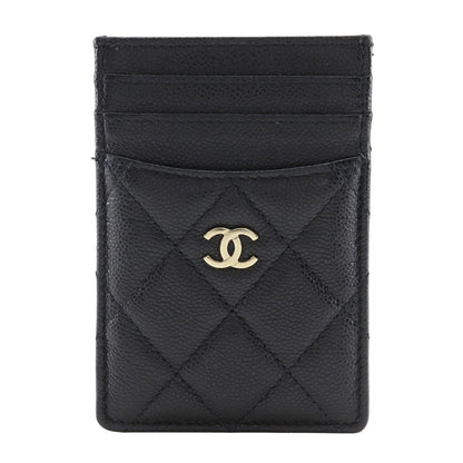 CHANEL Card Case AP3595 Cabin skin black Gold Metal Matrasse