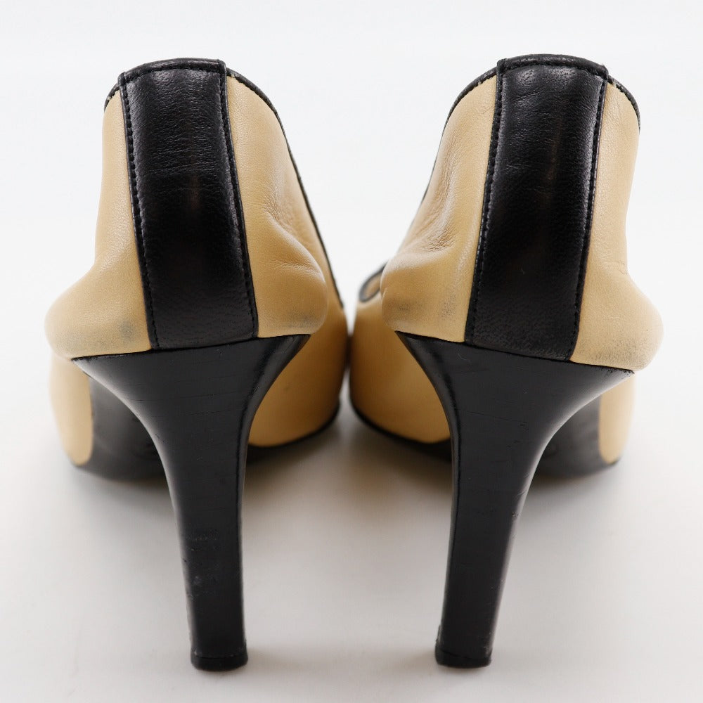 CHANEL pumps leather black By color COCO Mark Ribbon