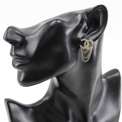 CHANEL Pierce Metal x rhinestone Silver A21B COCO Mark Chain