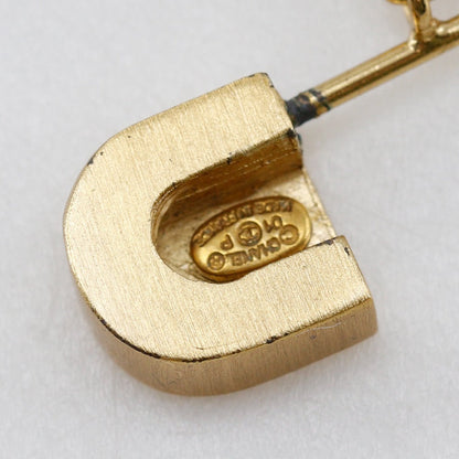 CHANEL Brooch Plated Gold, Rhinestones gold