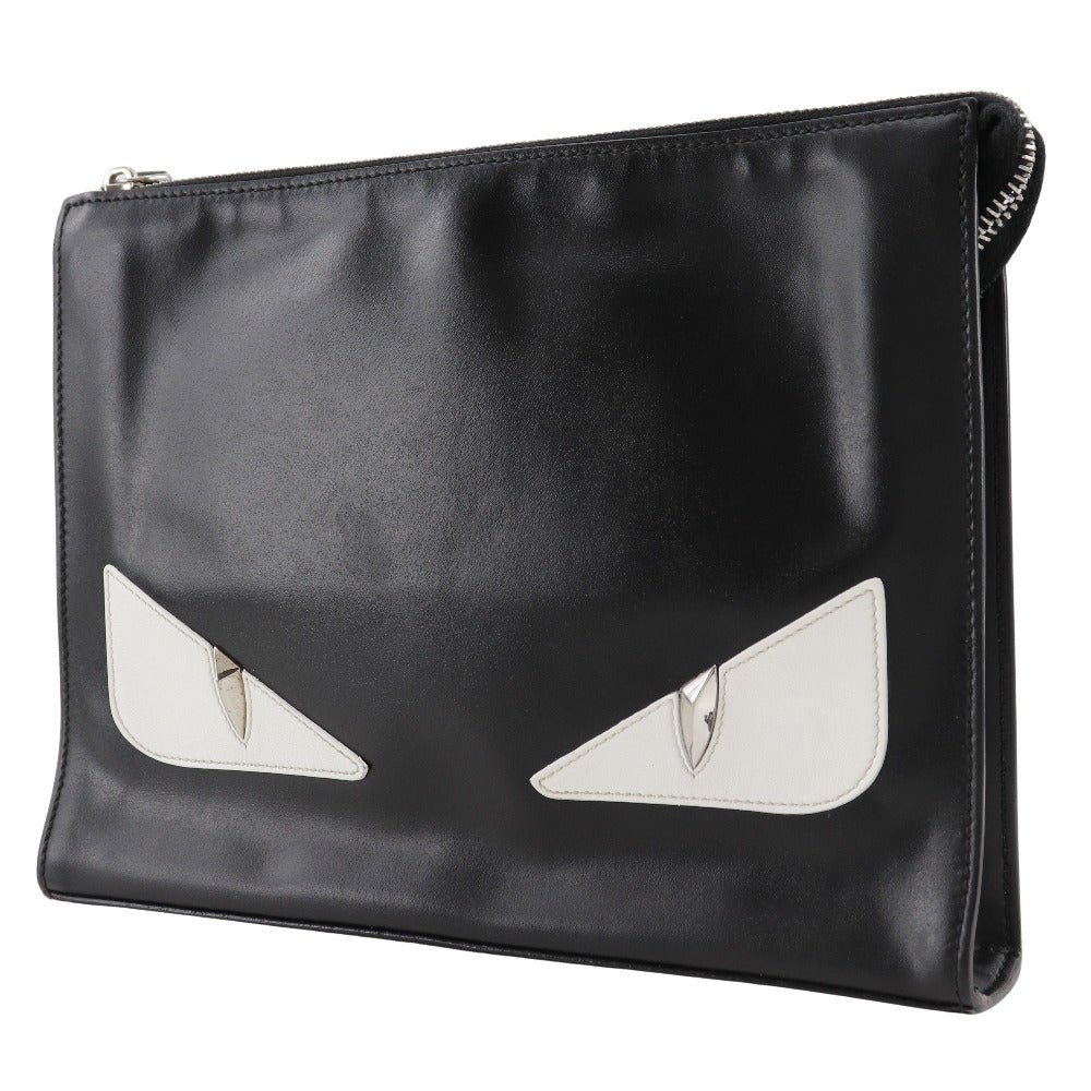 FENDI Clutch bag 7VA433 Calfskin black Bugs monster mens(Unisex)