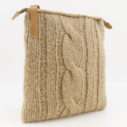BURBERRY BLUE LABEL Shoulder Bag wool beige knit Women