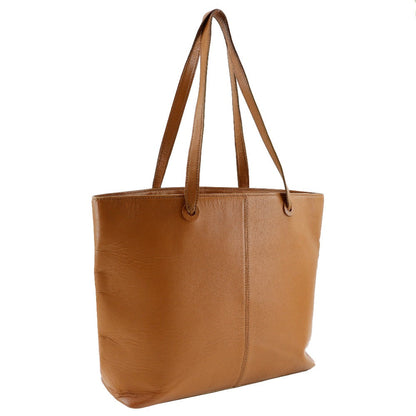 CHANEL Tote Bag leather Brown Logo charm Women