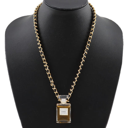 CHANEL Necklace Plated Gold , Leather gold Allure Perfume bottle Women