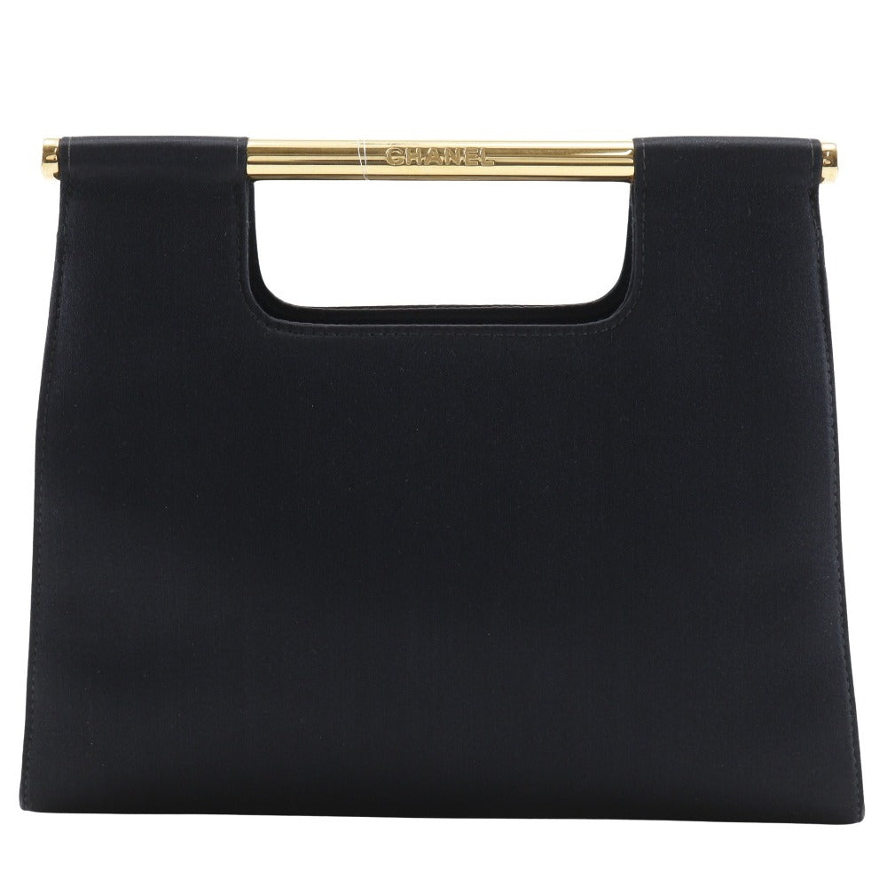 CHANEL Handbag Satin black vintage Party bag