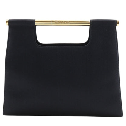 CHANEL Handbag Satin black vintage Party bag