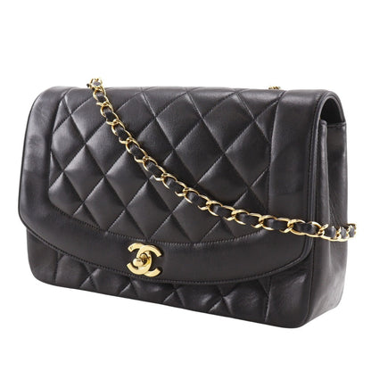 CHANEL Shoulder Bag A01165 lambskin black Matrasse ChainShoulder Diana 25
